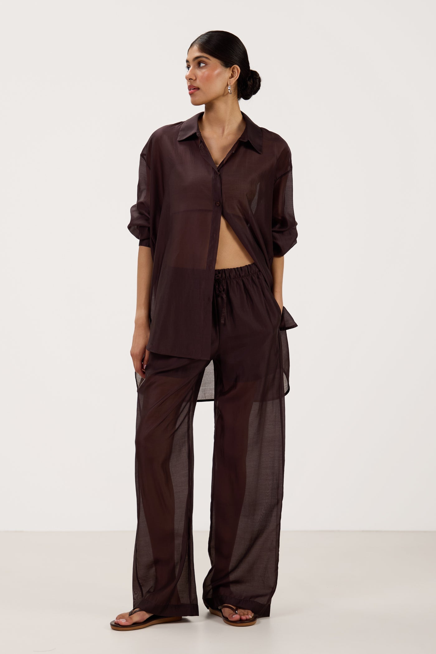Jemima Oversized Shirt | Chocolate Brown