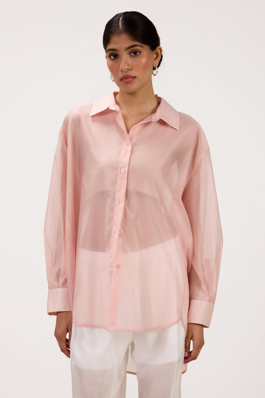 Jemima Oversized Shirt | Pastel Pink