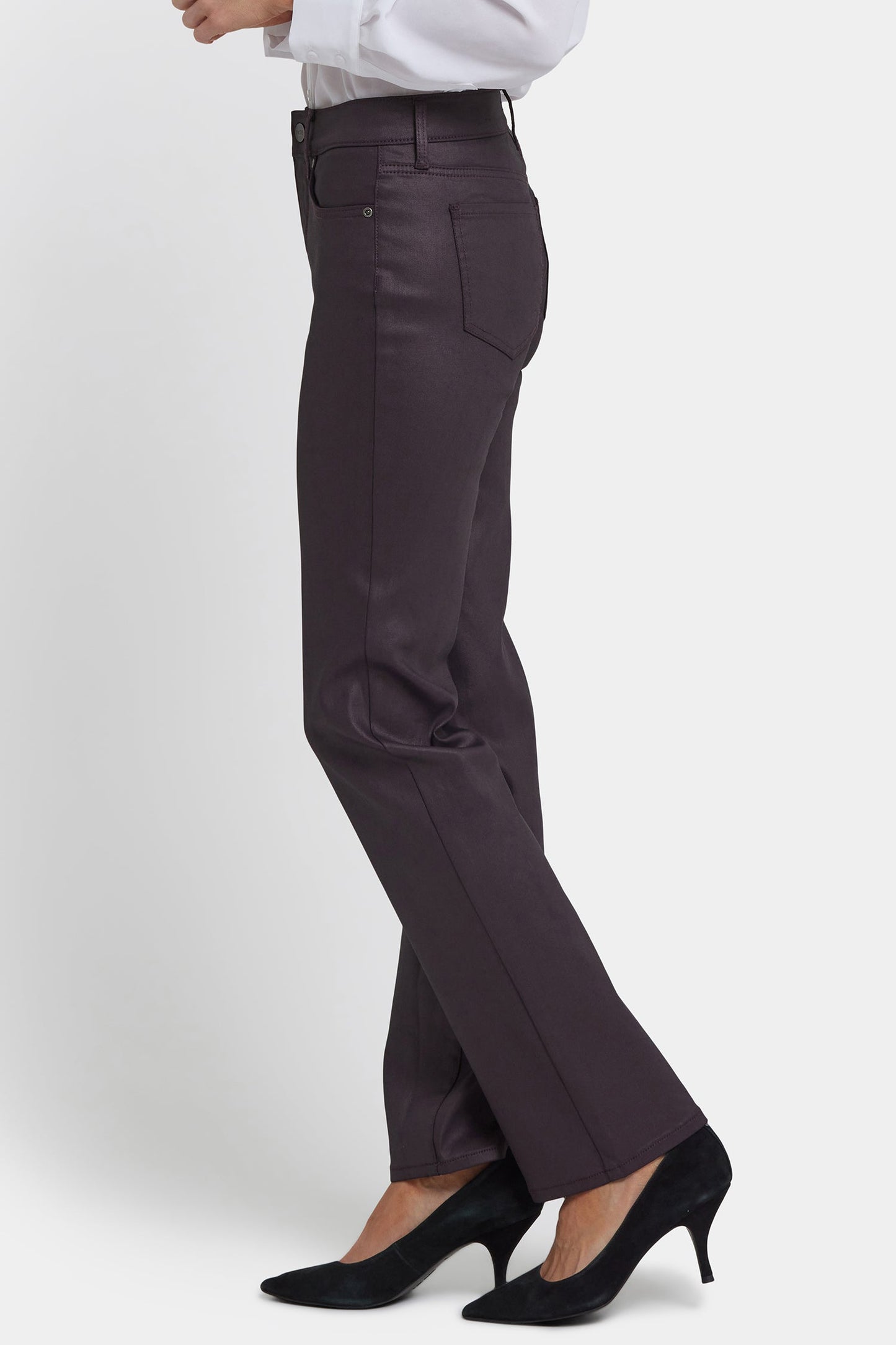 Coated Marilyn Straight Jeans - Fig Coated