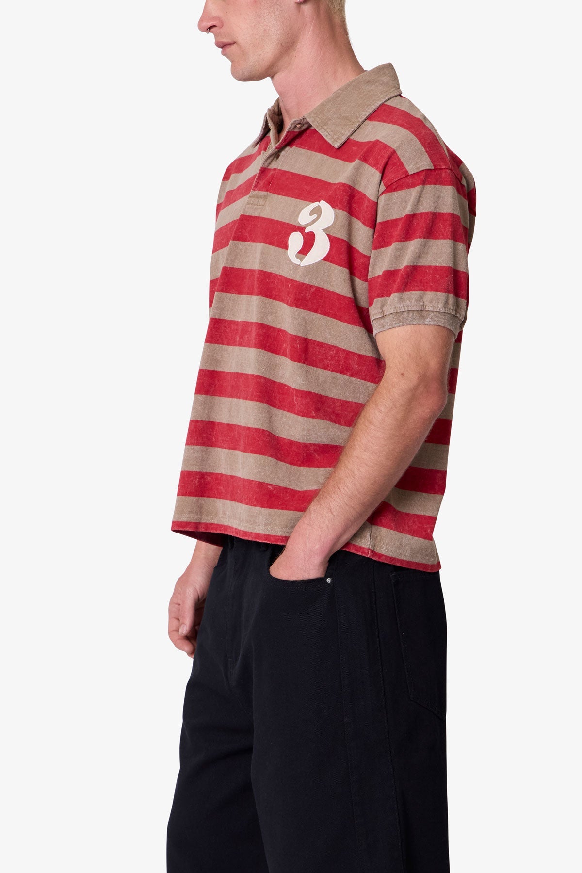 Mini Stripe S/S Rugby Shirt - Brown
