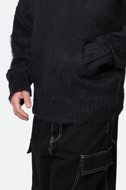 Mohair Hoodie - Black