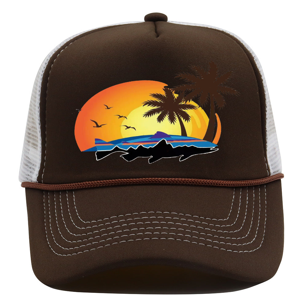 Bass Pro Shops Hat Summer Outdoor Surfing Shade Baseball Cap Sunscreen Printed Fishing Net Cap
