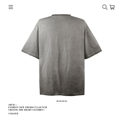 American vintage street T-shirt pure cotton men's and women's summer loose