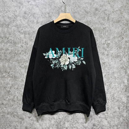 Amiri Long Sleeved Shirt Fashion Brand Crew Sweatshirts round Neck Sweater