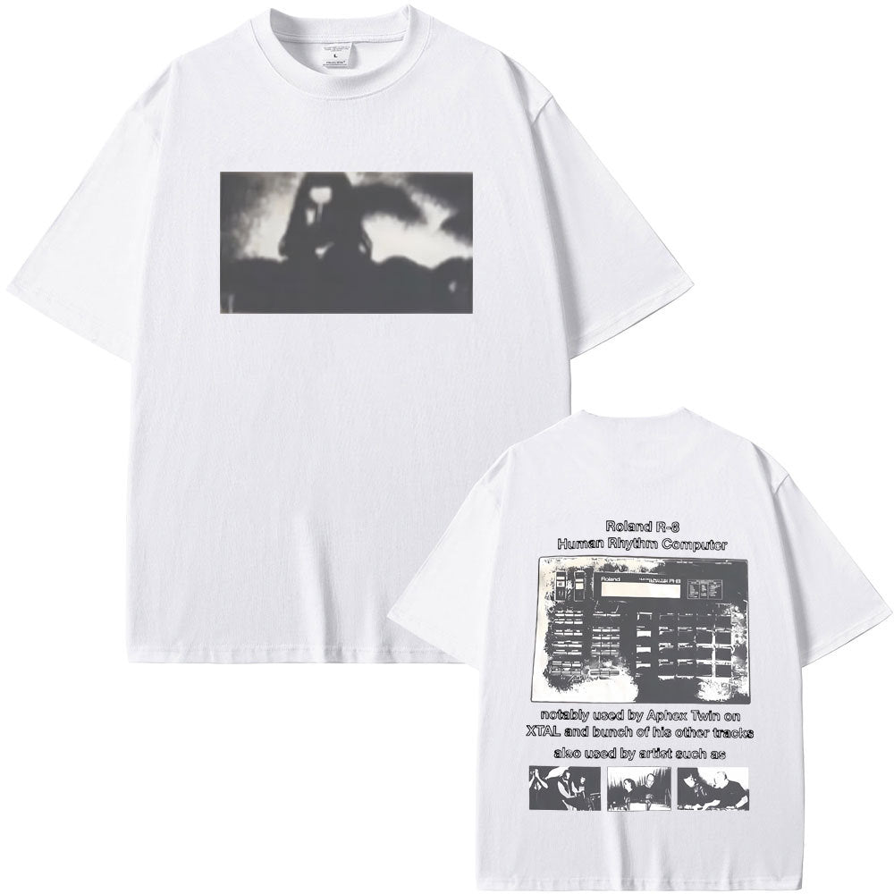 Aphex Twin Clothing  Aphex Twin Roland R-8 Human Rhytm Computer Graphic T-shirt