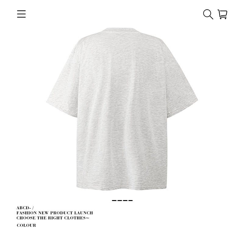 American vintage street T-shirt pure cotton men's and women's summer loose half-sleeves
