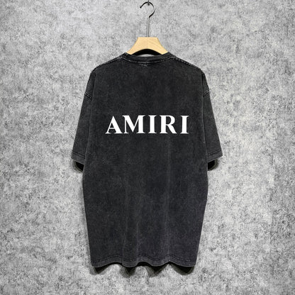 Amiri T-shirt Washed and Worn Retro Short Sleeve T-shirt