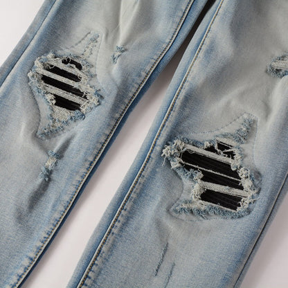 Amiri Jeans Casual Hip Hop Washed Splash-Ink Painted Jeans Men #848