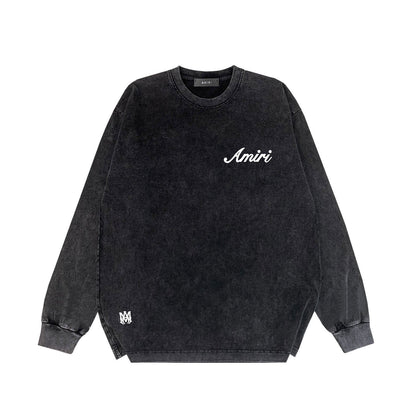 Amiri Long Sleeve Shirt Vintage T Shirt Washed and Worn Vintage Long Sleeve T-shirt