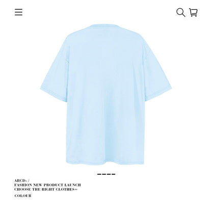 American vintage street T-shirt pure cotton men's and women's summer loose