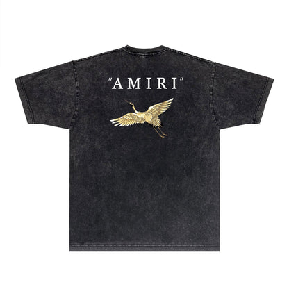Amiri T-shirt Washed and Worn Retro Short Sleeve T-shirt