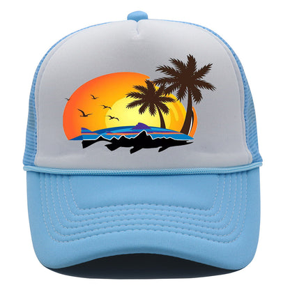 Bass Pro Shops Hat Summer Outdoor Surfing Baseball Cap Printed Fishing Net Cap