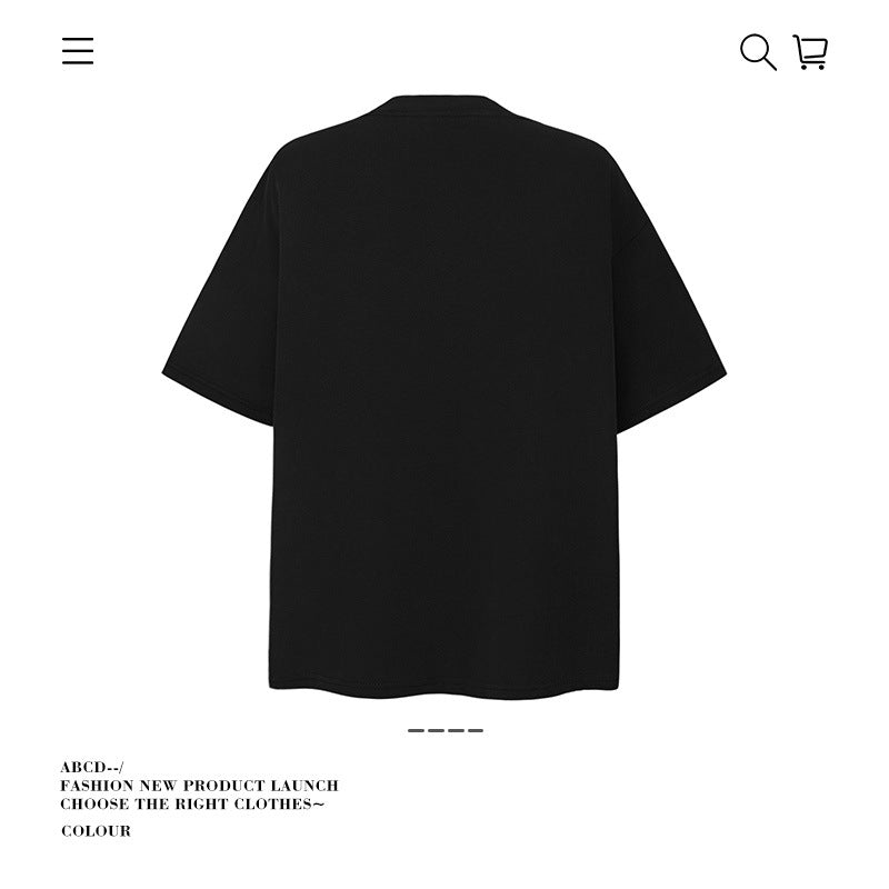 American vintage street T-shirt retro men's loose top