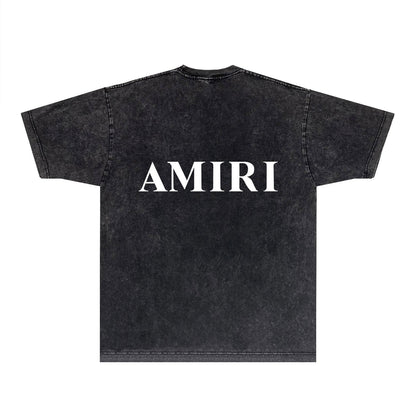 Amiri T-shirt Washed and Worn Retro Short Sleeve T-shirt
