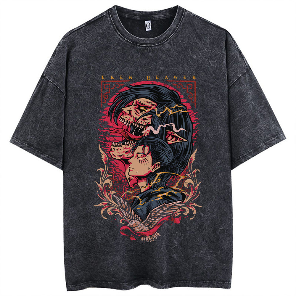 Anime Attack On Titan T-Shirt Hip Hop Oversized Streetwear