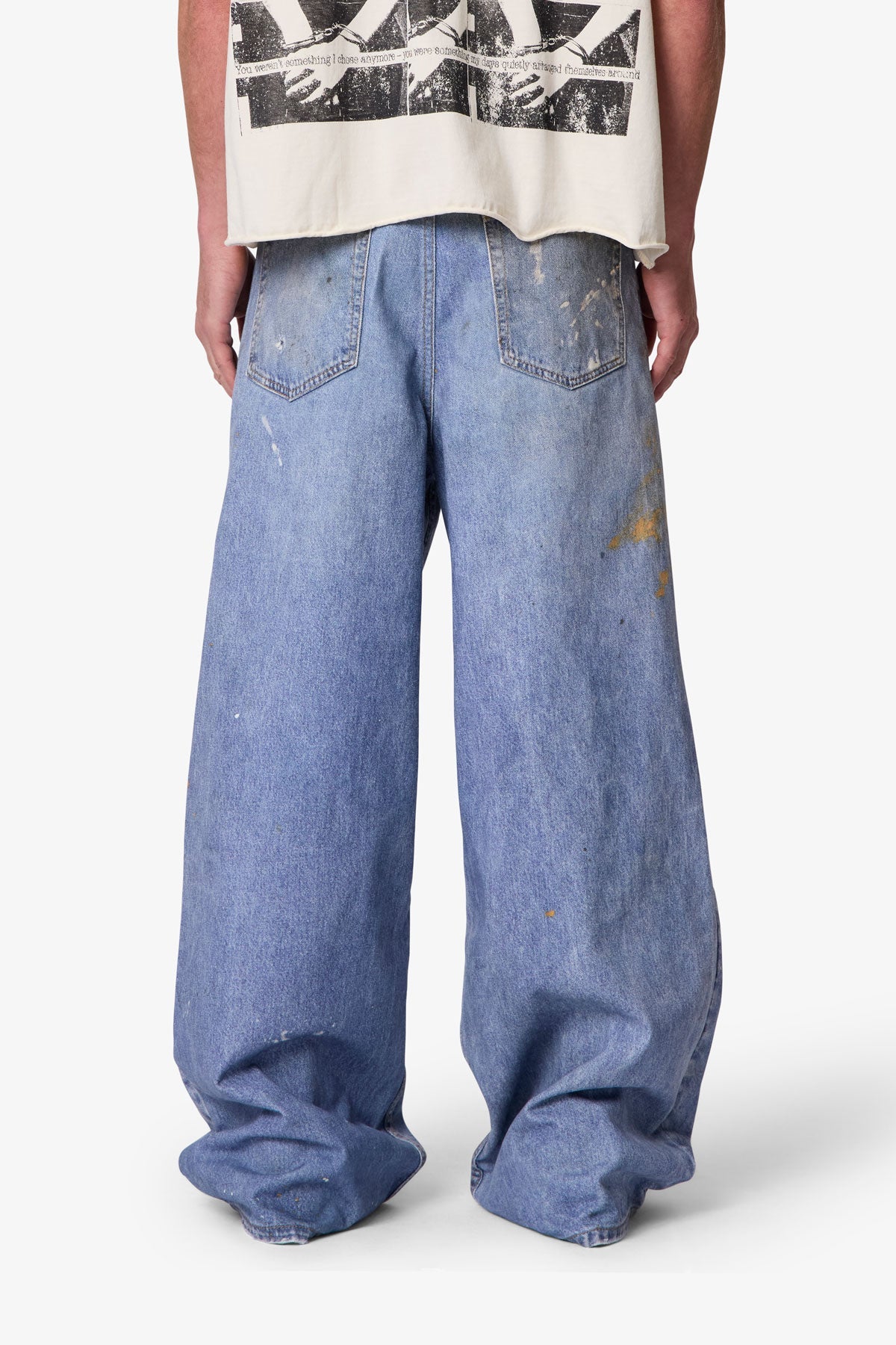Paint Printed Rave Denim - Blue