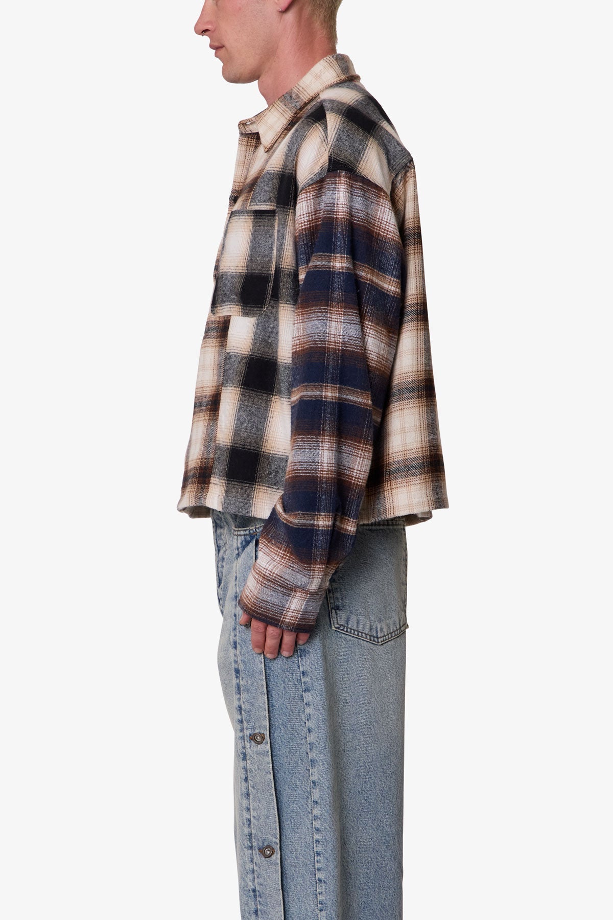 Paneled Flannel Shirt - Multi
