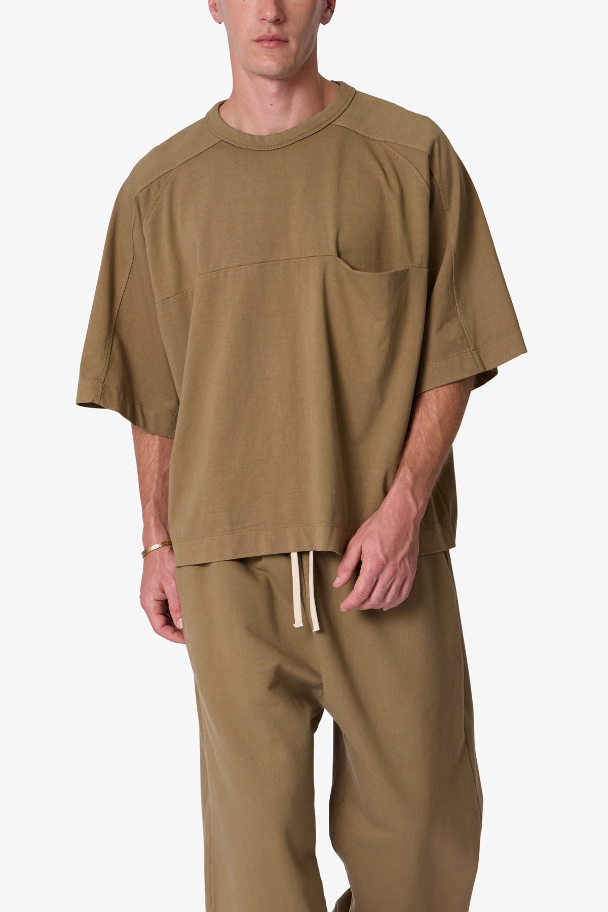Paneled Hidden Pocket Tee - Washed Earth