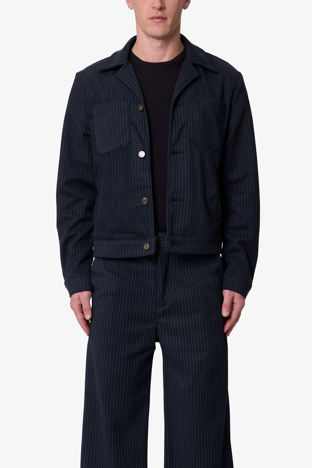 Pinstripe Jacket - Black/White