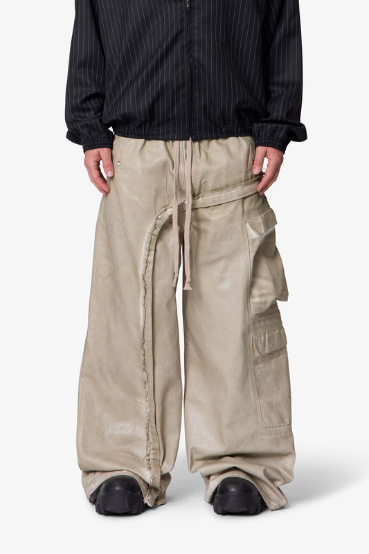 Rave Seam Cargo Pants - Tan