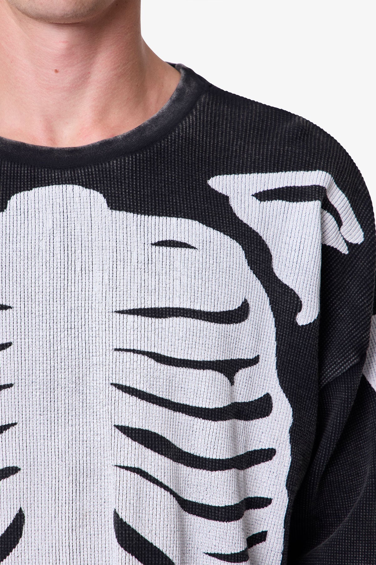Skeleton Thermal L/S Shirt - Washed Black