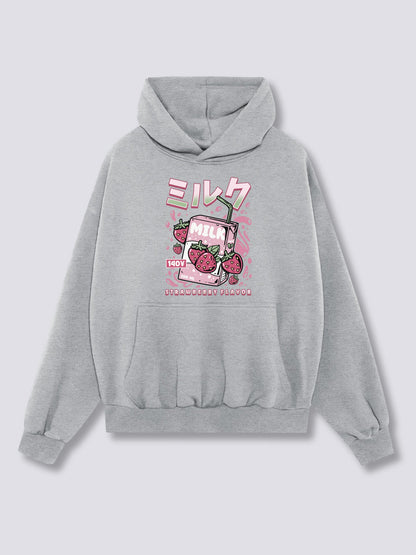 Front Print - Strawberry Milk Hoodie