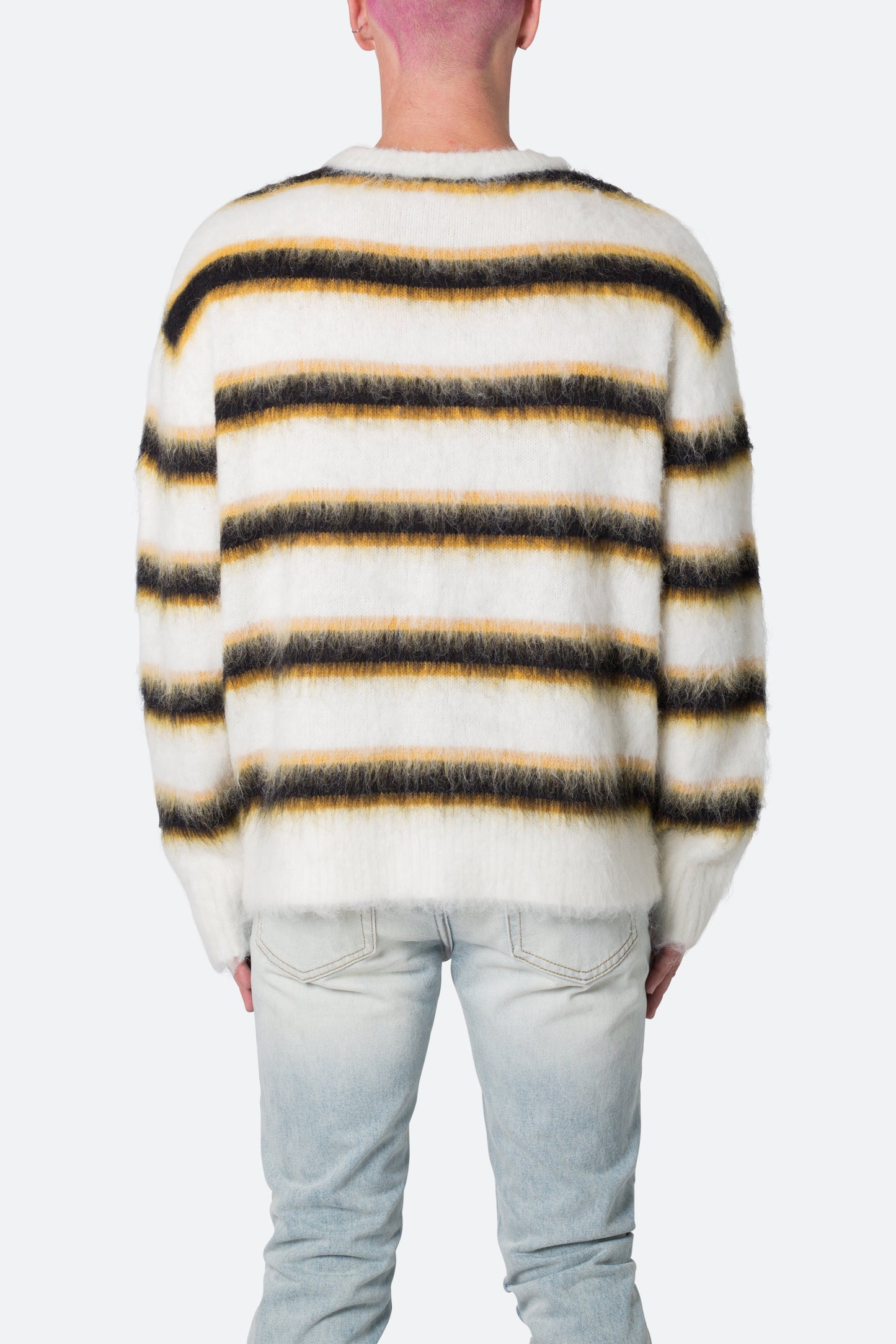 Striped Mohair Sweater - White