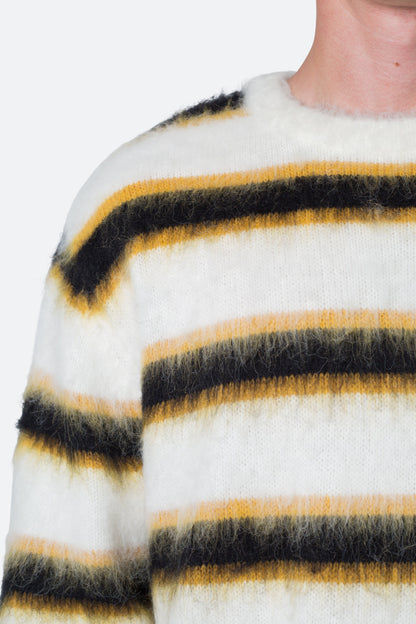 Striped Mohair Sweater - White