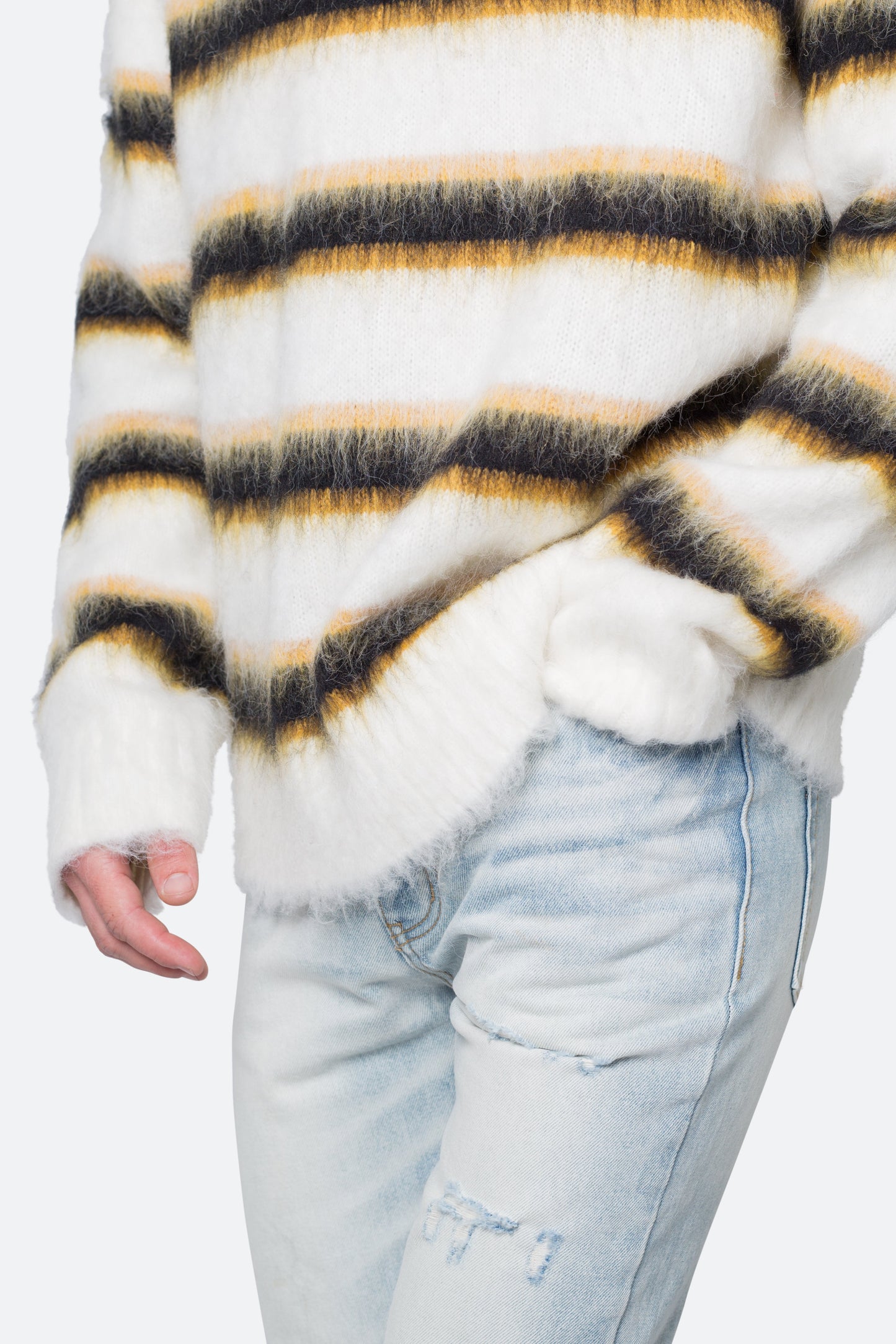 Striped Mohair Sweater - White
