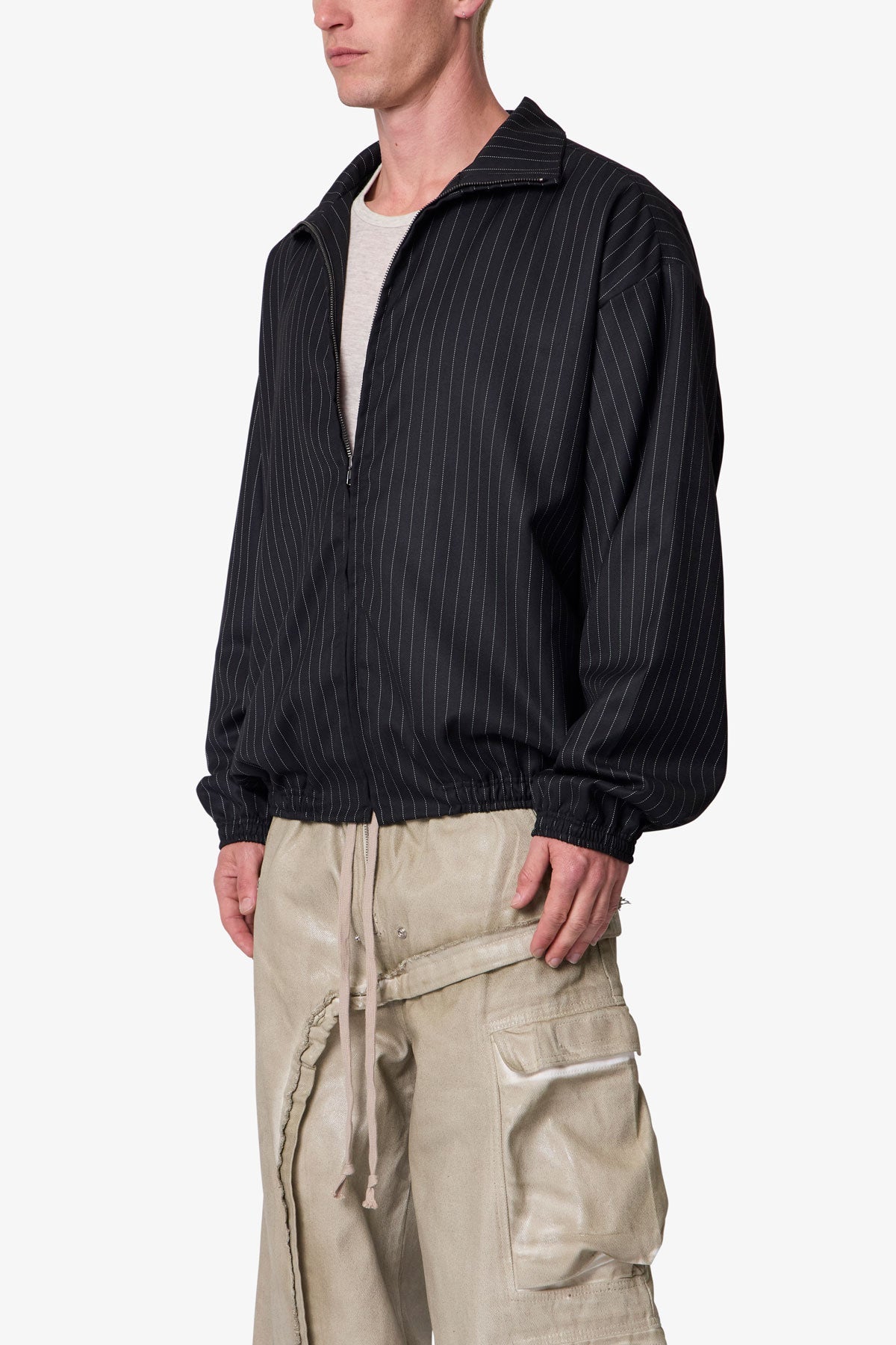 Striped Track Jacket - Black