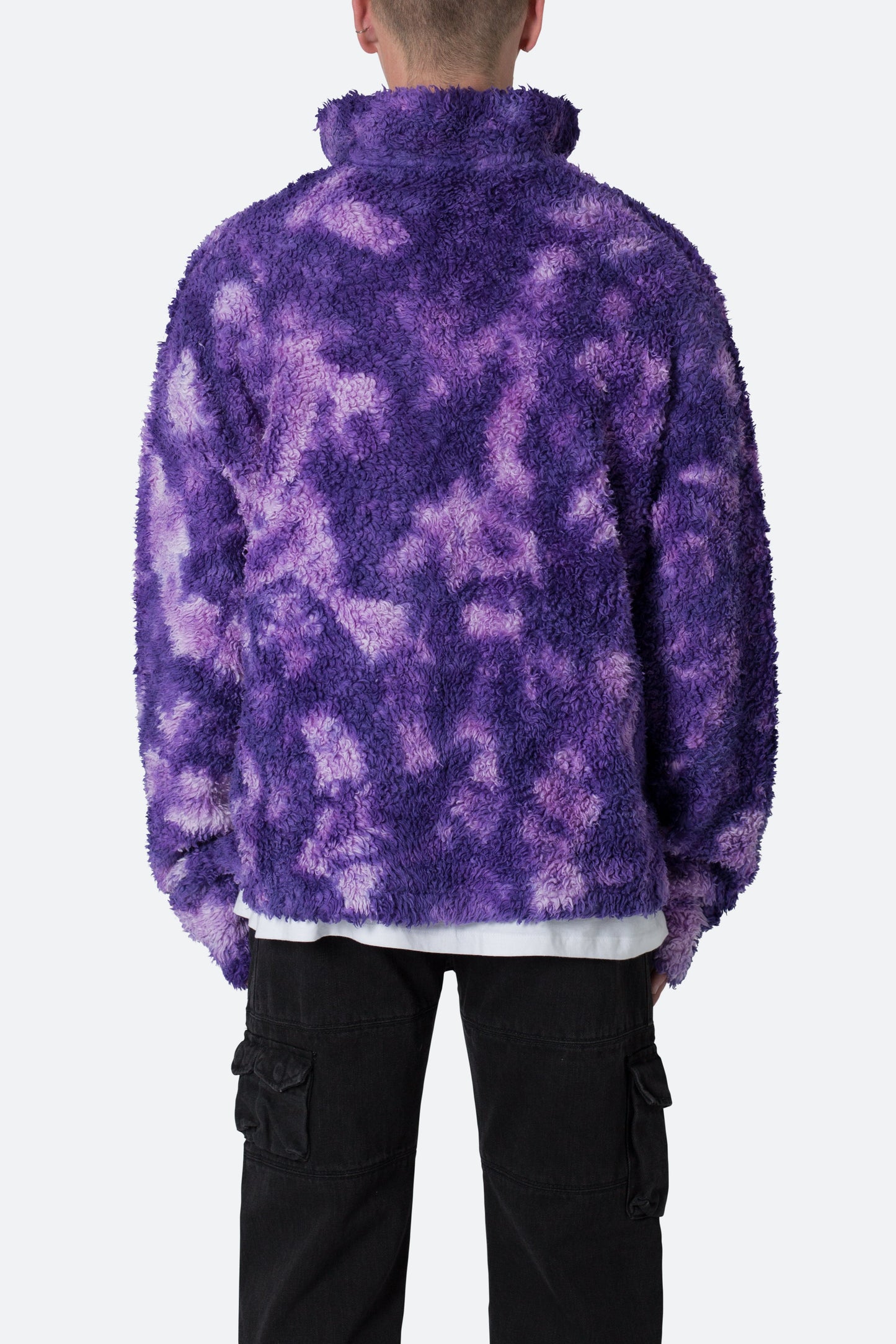 Tie Dye Sherpa Pullover - Purple