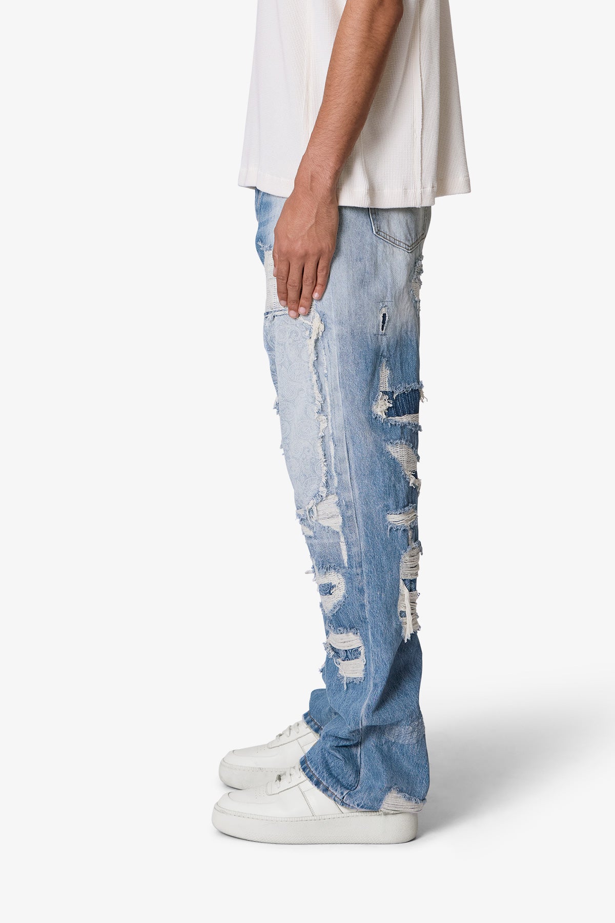 Ultra Baggy Better Repaired Denim - Light Blue