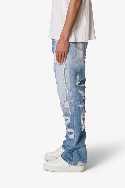 Ultra Baggy Better Repaired Denim - Light Blue