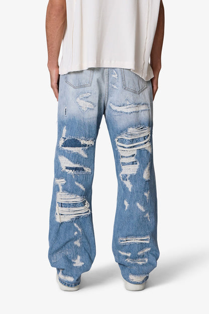 Ultra Baggy Better Repaired Denim - Light Blue