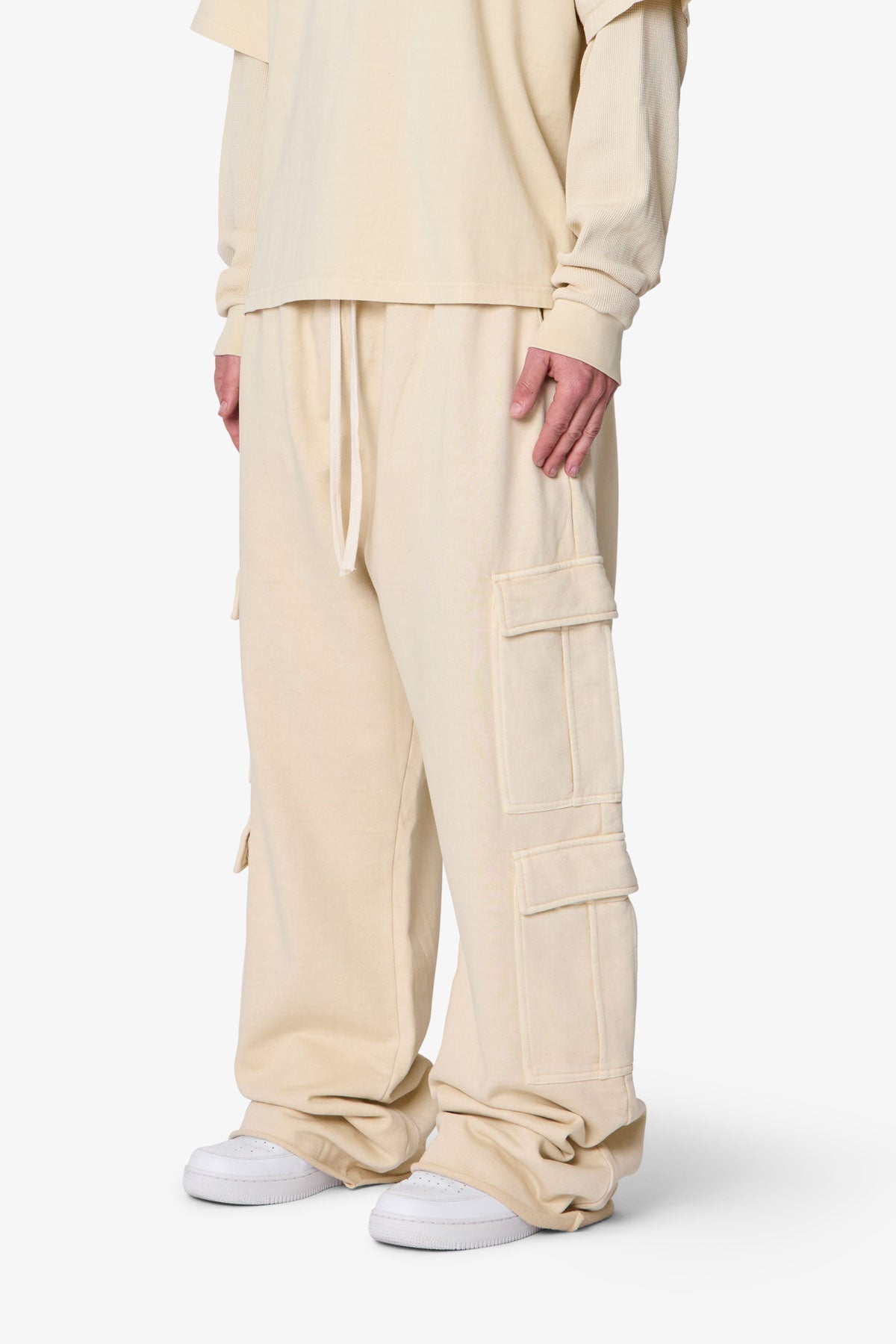 Ultra Baggy Cargo Sweatpants - Off White