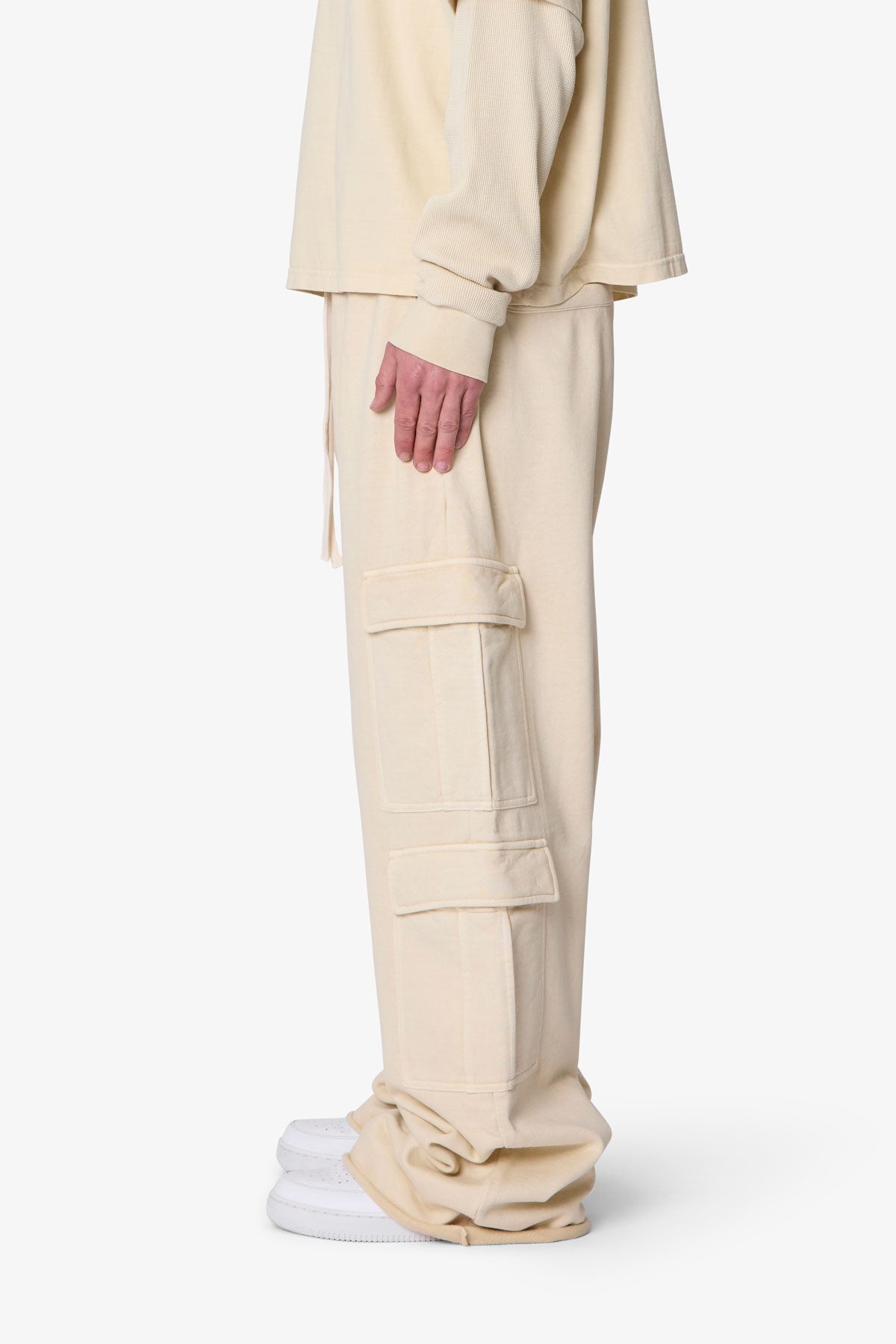 Ultra Baggy Cargo Sweatpants - Off White