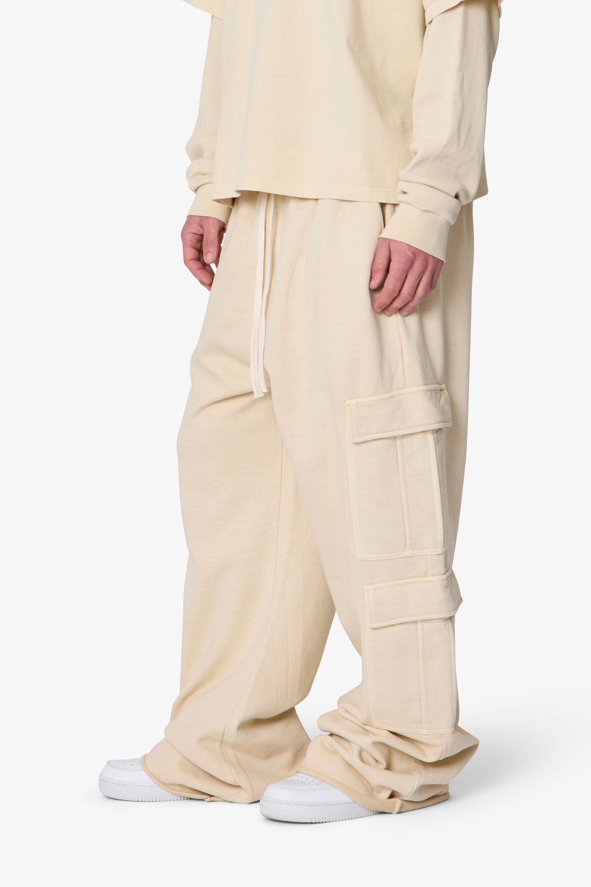 Ultra Baggy Cargo Sweatpants - Off White