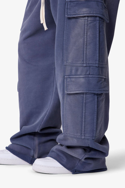 Ultra Baggy Cargo Sweatpants - Washed Navy