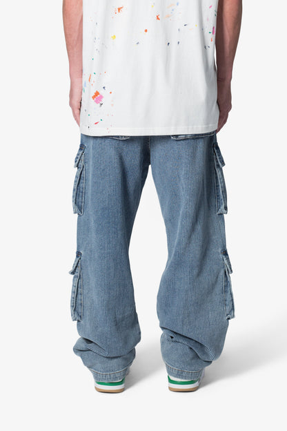Ultra Baggy Stacked Cargo Pants - Vintage Blue