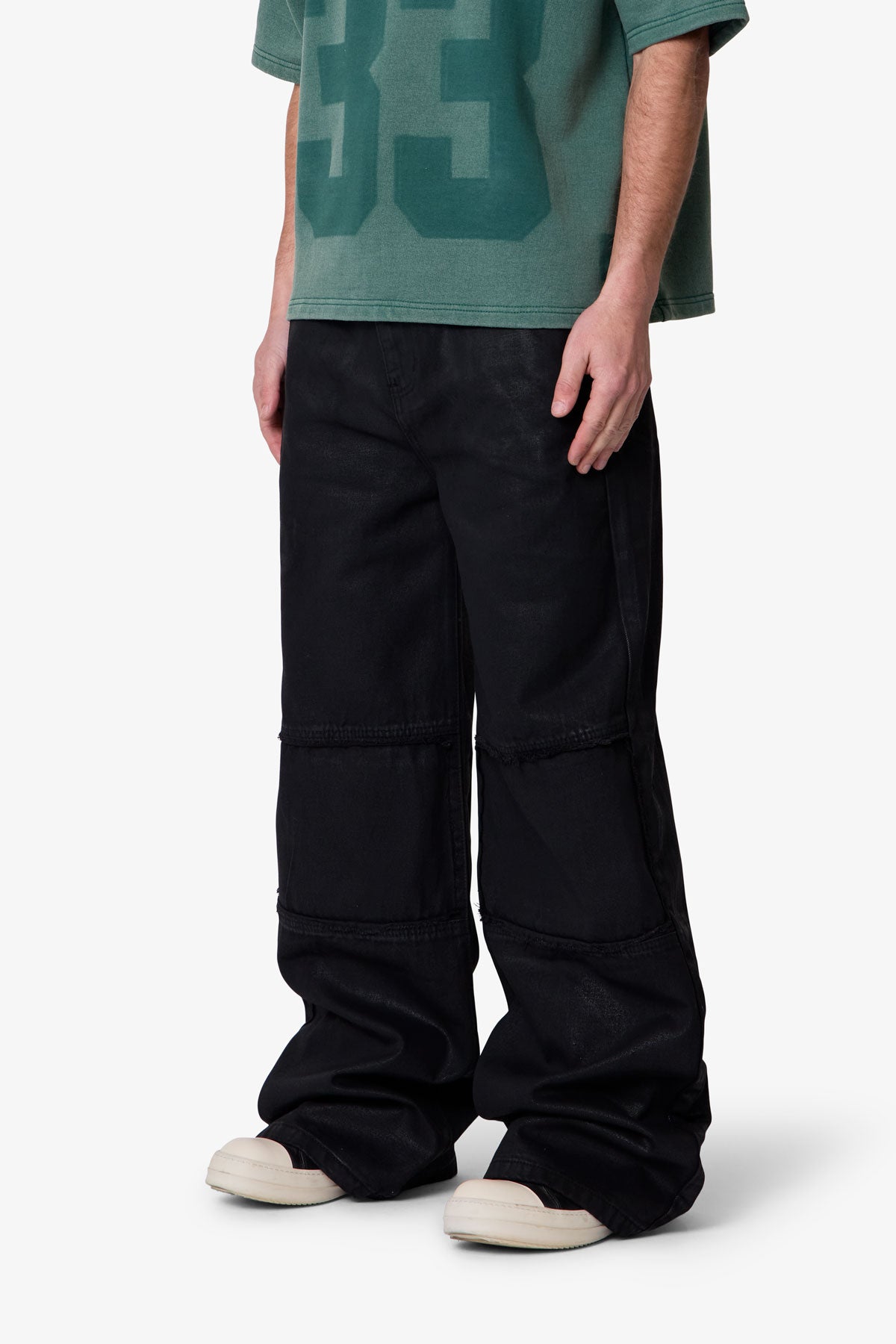 Ultra Wide Waxed Work Pants - Black