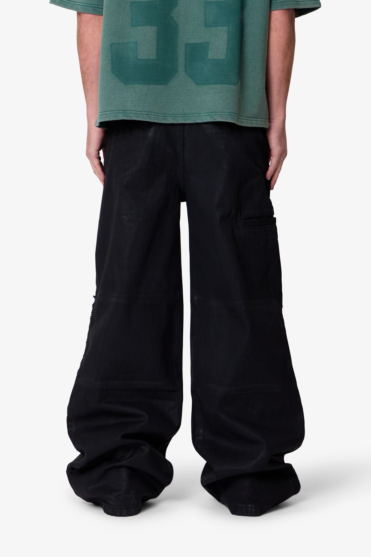 Ultra Wide Waxed Work Pants - Black