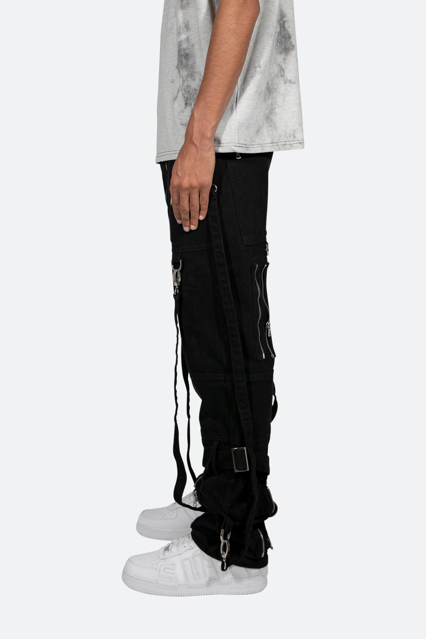 V458 Cargo Baggy Denim - Black