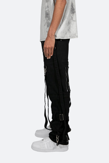V458 Cargo Baggy Denim - Black