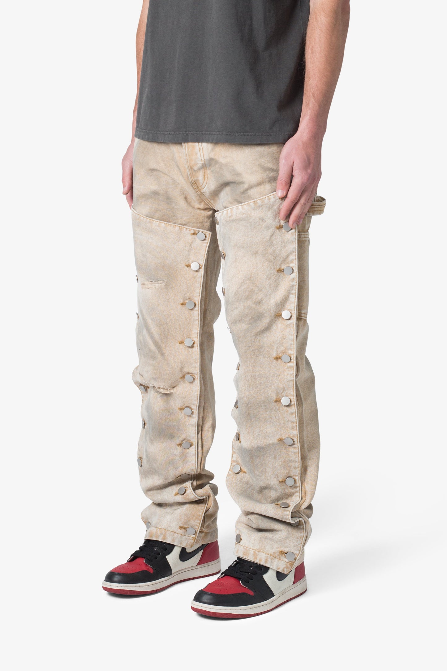 V624 Snap Off Baggy Pants - Brown