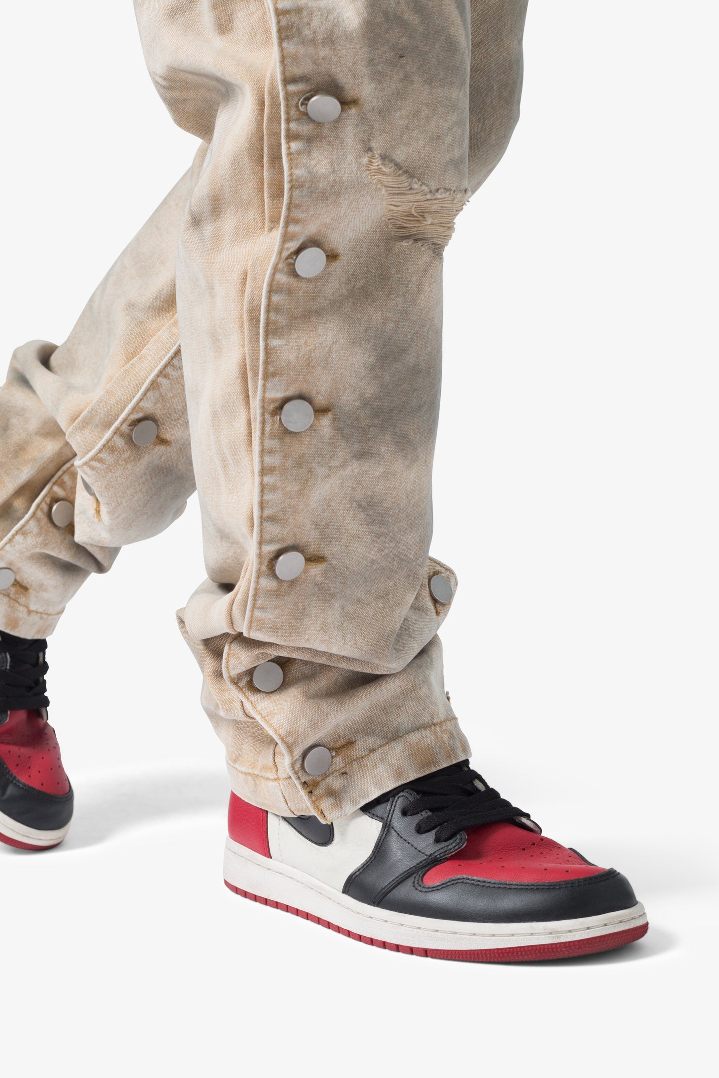 V624 Snap Off Baggy Pants - Brown