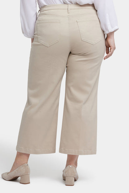 Teresa Wide Leg Ankle Jeans In Plus Size - Feather