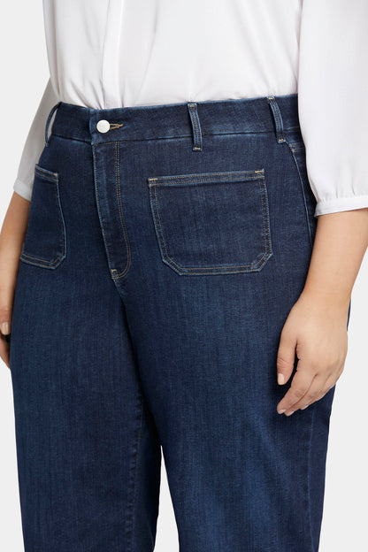Patchie Wide Leg Capri Jeans In Plus Size - Sublime