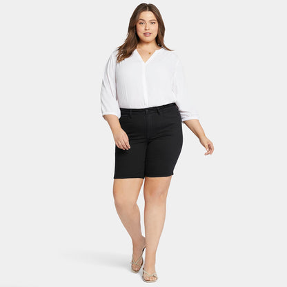 Ella Denim Shorts In Petite Plus - Black