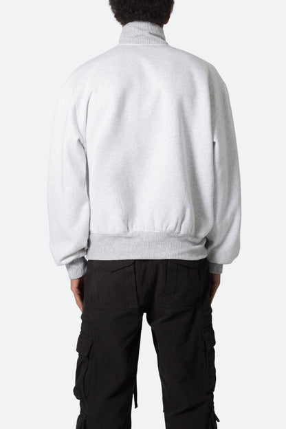 Washed 3/4 Fleece Pullover - Heather Grey
