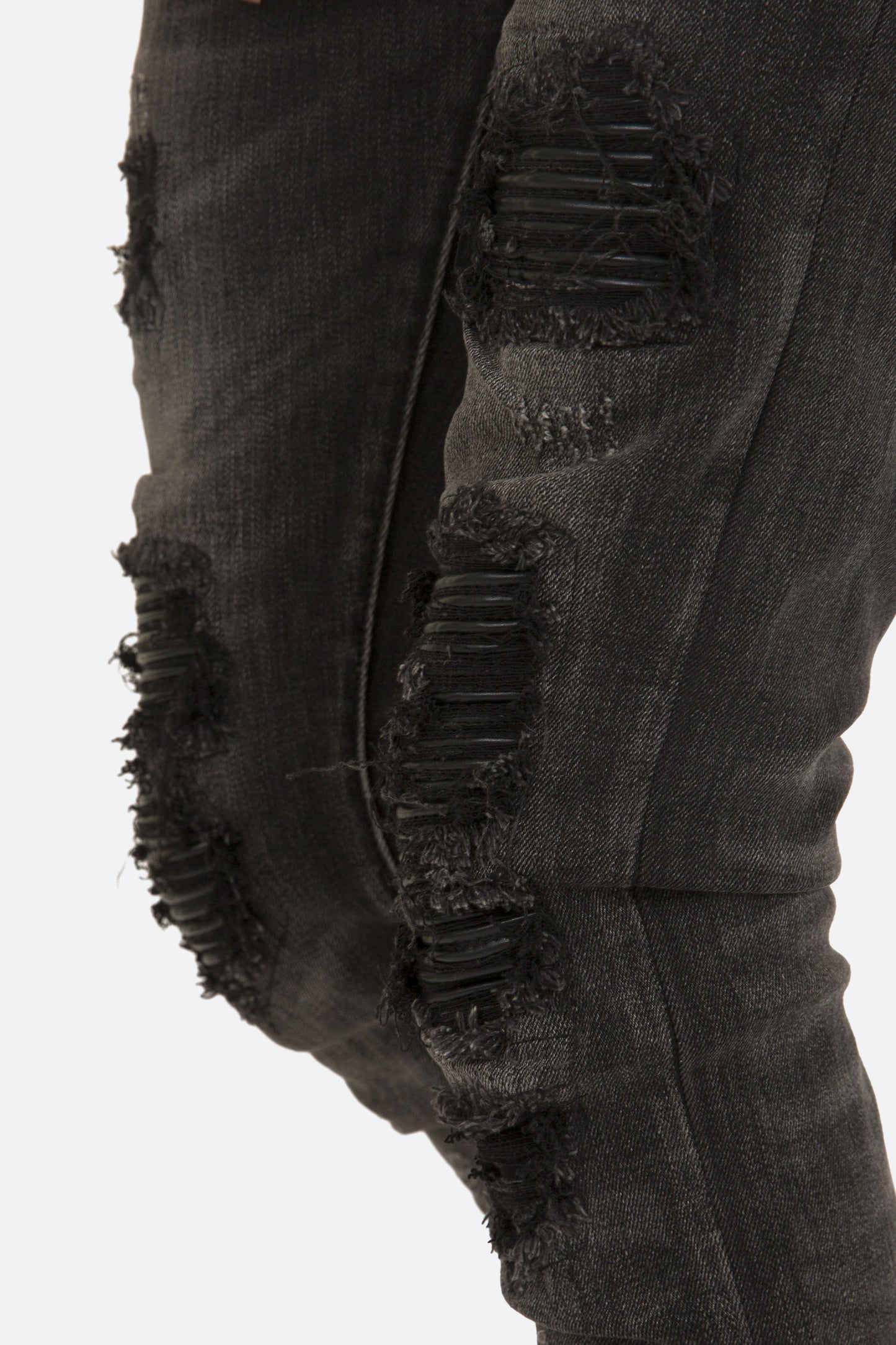 X226 Stretch Moto Denim - Black/Black